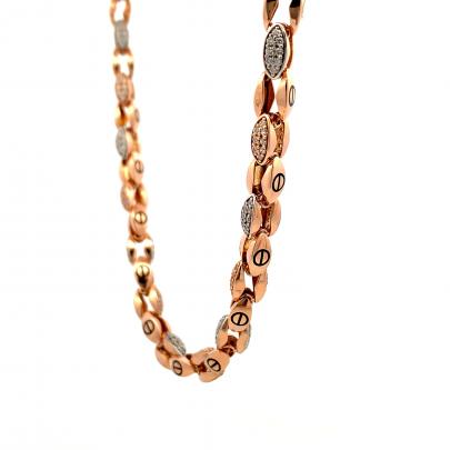 INTRICATIVELY BEADS LINKED CHAIN FOR MEN Gold