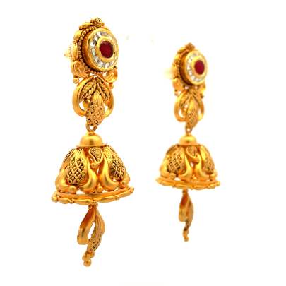 ORNATE HAND CRAFTED BELL SHAPE JHUMKA  Antique Jewellery