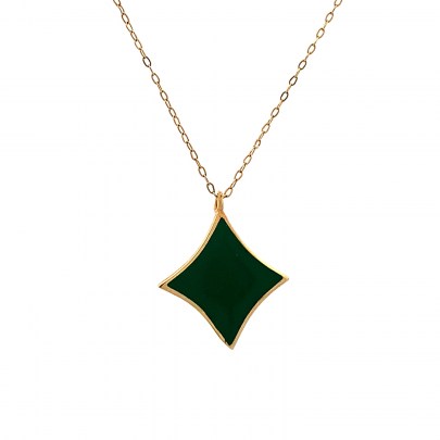 LOVELY DIAMOND CUT FLORAL PENDANT AND CHAIN  Gold