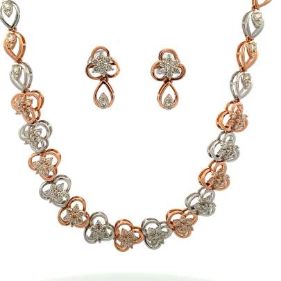 STERLING TRINITY FLOWER INSPIRED REAL DIAMOND NECKLACE  Diamond Necklace