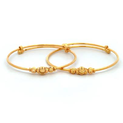 OPULENT GOLD BEADS EMBEDDED GOLD BANGLES Gold