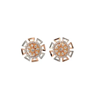 OUTRAGEOUS FLORAL DIAMOND STUD EARRINGS  Gold