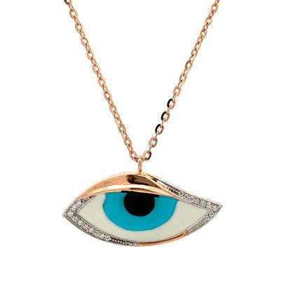 INCREDIBLE TURQISE EVIL EYE PENDANT AND CHAIN  Gold