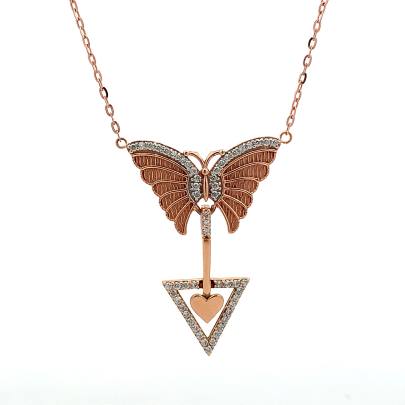 STERLING BUTTERFLY GOLD PENDANT AND CHAIN  Gold