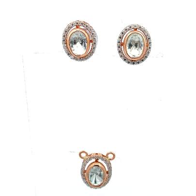 SIMPLE ASSORTED OVAL SHAPED PENDANT AND EARRINGS  Pendant Set