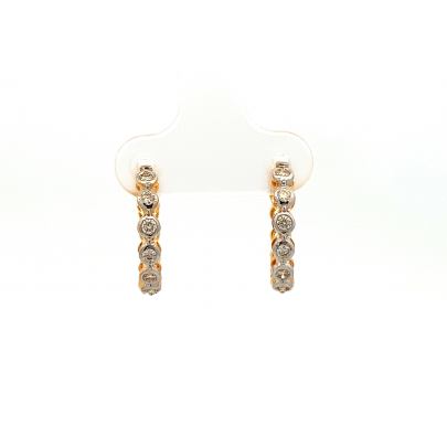 CONTEMPORARY REAL DIAMOND HOOP EARRINGS  Diamond Earrings