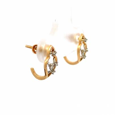 EMBLEMATIC GOLD AND REAL DIAMOND STUD EARRINGS  Diamond Earrings