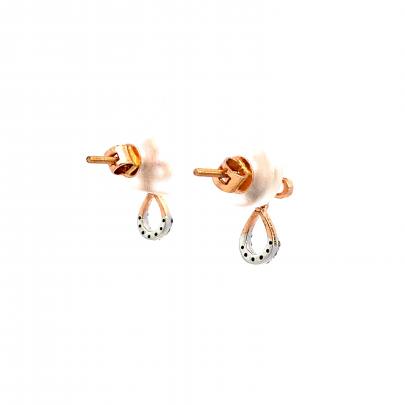 FLORAL LEAF TWIST REAL DIAMOND STUD EARRINGS  Diamond Earrings