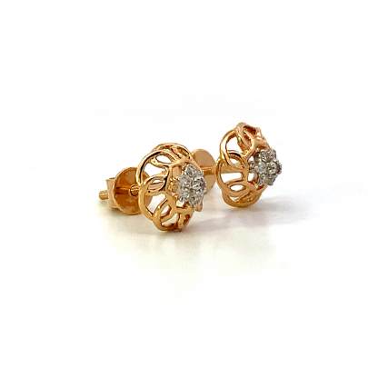 SUBLIME FLOWER INSPIRED REAL DIAMOND STUDS  Diamond Earrings