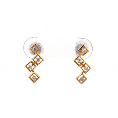 GLEAMING GEOMETRIC GOLD AND  DIAMOND STUDS Diamond Earrings