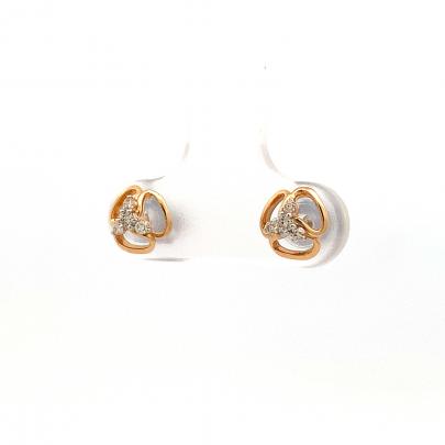 TRIPLE CIRCLE LINKED DIAMOND STUD EARRINGS  Diamond Earrings