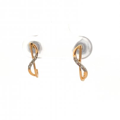 STERLING WAVY VINE DIAMOND STUD EARRINGS  Diamond Earrings