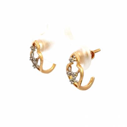EMBLEMATIC GOLD AND REAL DIAMOND STUD EARRINGS  Diamond Earrings