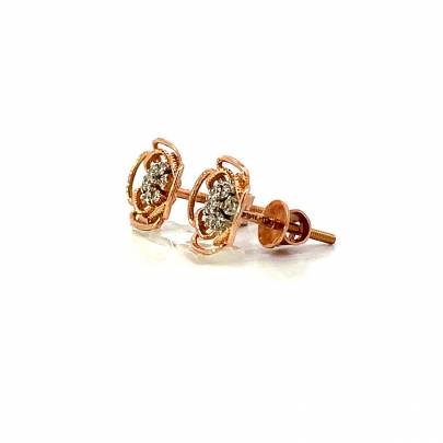 LOVELY FLORAL REAL DIAMOND STUD EARRINGS  Diamond Earrings