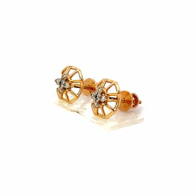 MODERN GEOMETRIC REAL DIAMOND STUD EARRINGS  Diamond Earrings