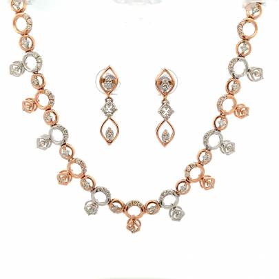 TANTALIZING REAL DIAMOND OVAL AND TERDROP LINKED NECKLACE  Diamond Necklace