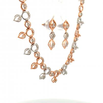 TANTALIZING REAL DIAMOND OVAL AND TERDROP LINKED NECKLACE  Diamond Necklace