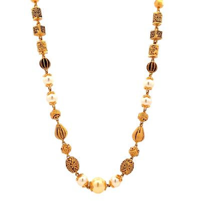 REQUISITE ANTIQUE GOLD BEADED MALA  Gold