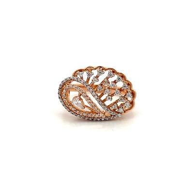 CHARMING FLORAL DESIGNED DIAMOND RING FOR LADIES  Gold