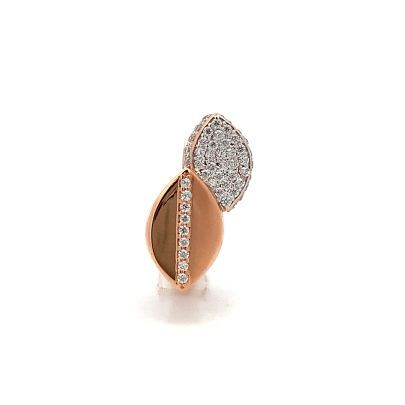 CHARMING TWIN LEAF MOTIF RING FOR LADIES  Gold