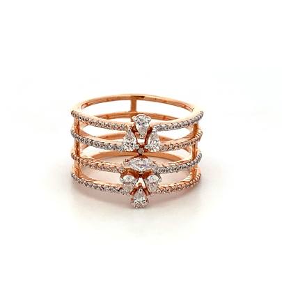 CHARMING PARALLEL GLEAM FOUR LAYERED RING FOR LADIES  Gold