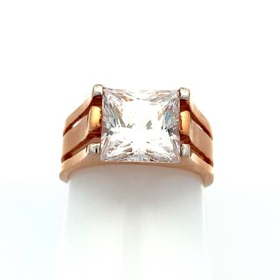 SPLENDID SQUARE CUT SOLITAIRE GENTS RING  Gold