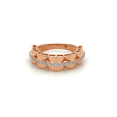 ROUND ABSTRACT GOLD AND DIAMOND FINGER RING FOR LADIES  Gold