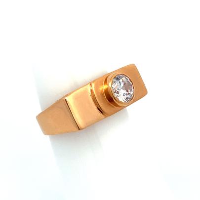 STUNNING SQUARE CARVED SINGLE STONE STUDDED GENTS RING  Rings