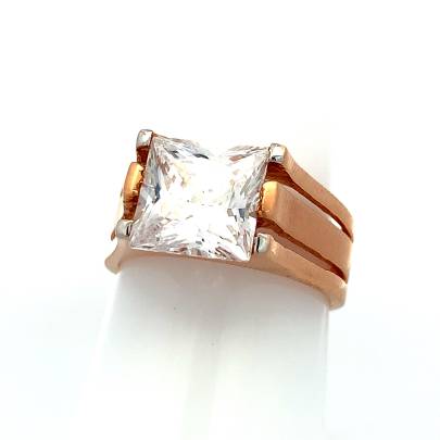 SPLENDID SQUARE CUT SOLITAIRE GENTS RING  Rings