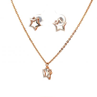 SHINING STAR PENDANT AND EARRINGS SET  Gold