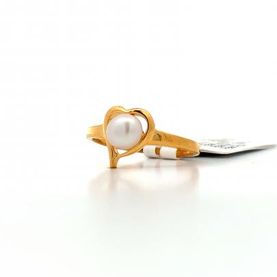 GORGEOUS HEART SHAPED PEARL STUDDED LADIES RING  Rings