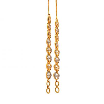 SPARKLING DIAMOND AND GOLD EARCHAIN  Kanser
