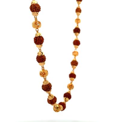SPLENDID GOLD MALA EMBEDDED WITH RUDRAKSH AND GOLD BEADS  MALA