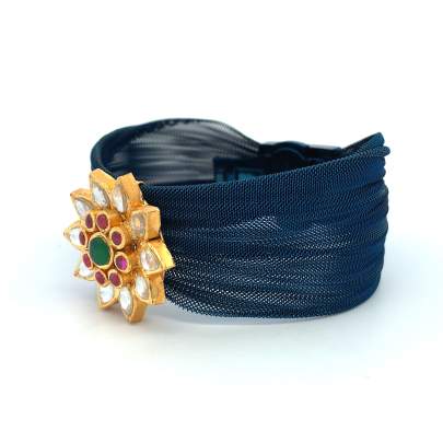 STERLING FLOWER DESIGNED ANTIQUE GOLD BRACELET  Bracelet