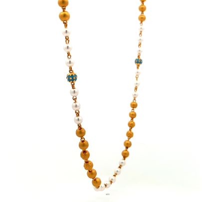 SURREAL GOLD ANTIQUE BEADED CHAIN  MALA