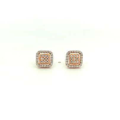 These earrings feature sparkling cubic zirconia stones set Gold
