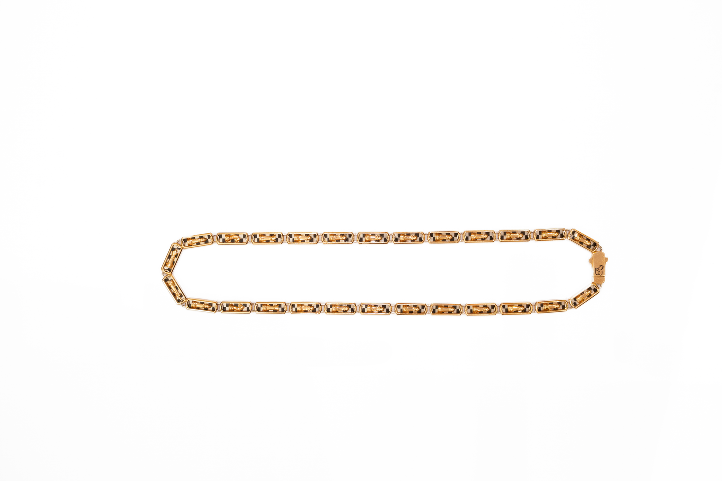 Metallic chain on a white background