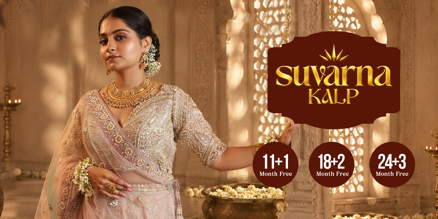 Gold jewellery from Enishka Suvarn Kalp gold savings scheme, Ahmedabad – save monthly, get up to 3 months free