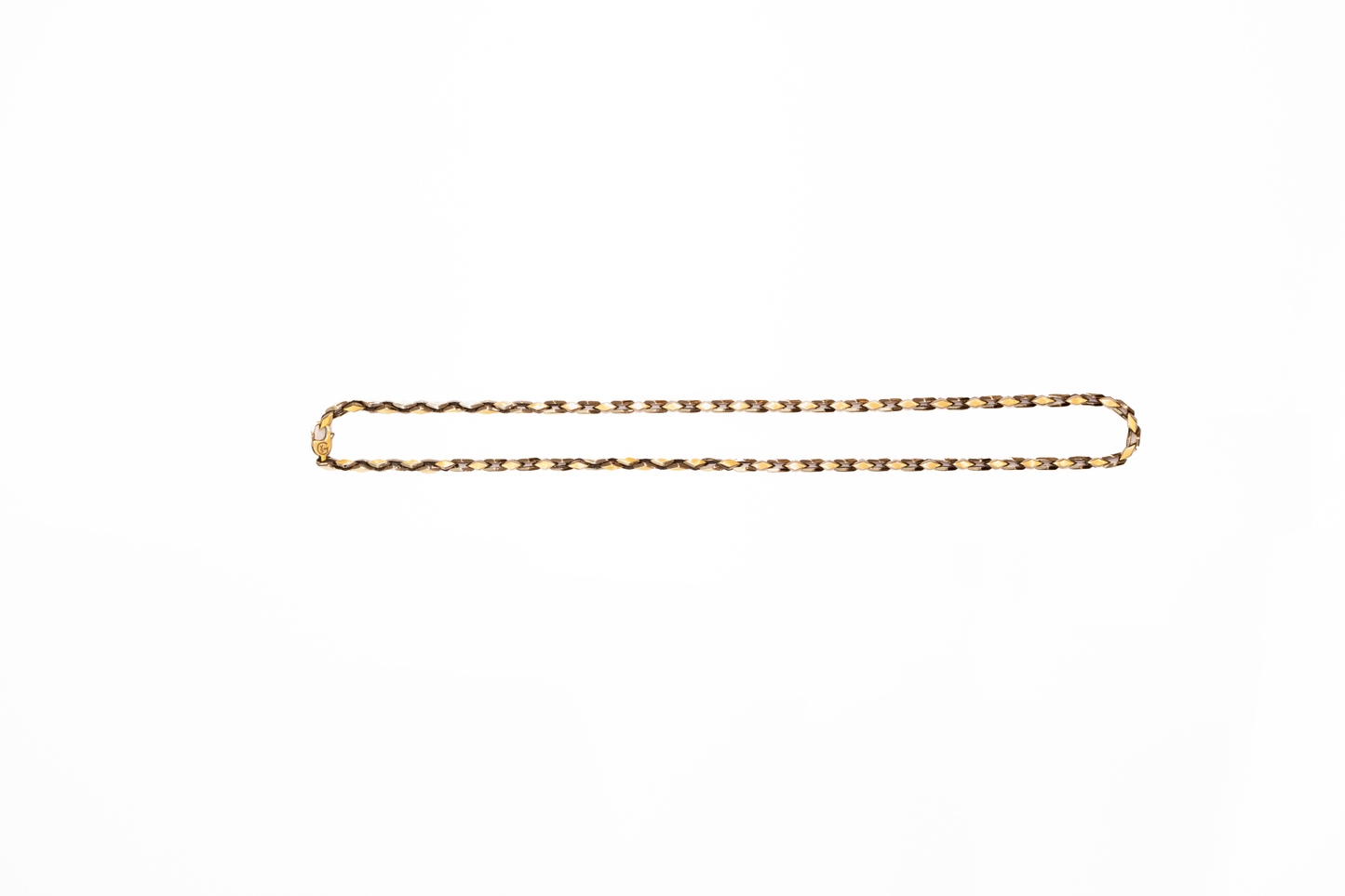 Gold chain on a white background