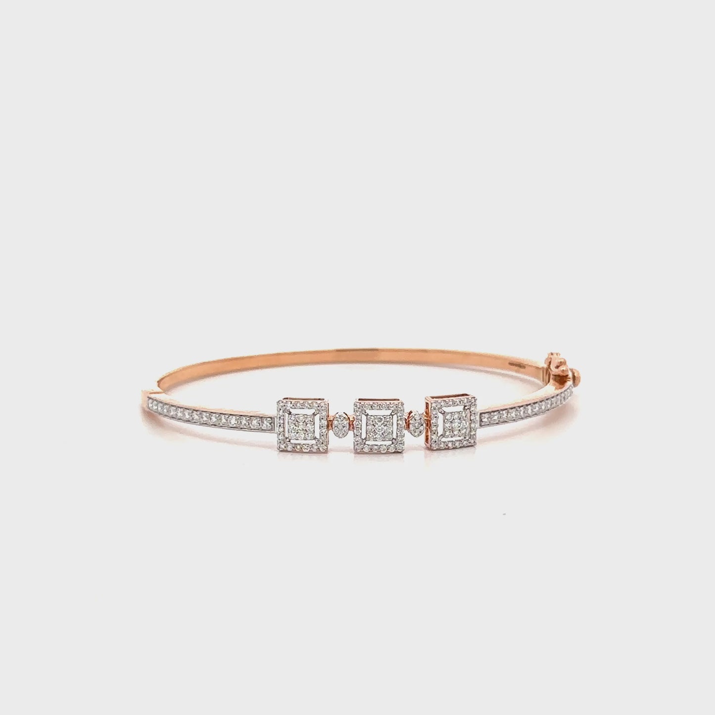 Triple Square Halo Diamond Bracelet