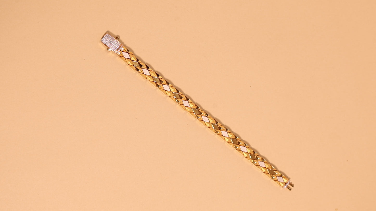Quilted Diamond Clasp Bracelet - Premium Men's Luxury