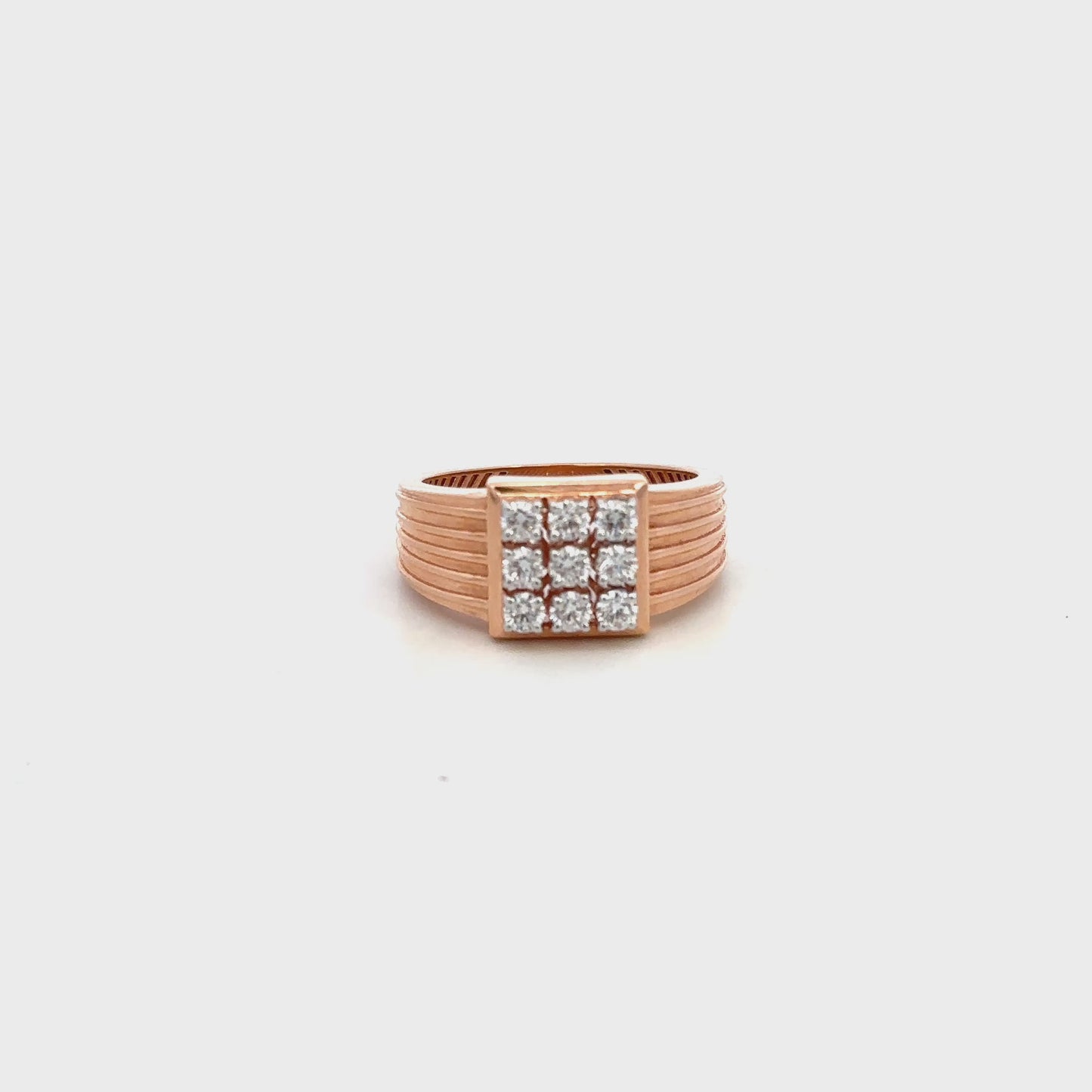 Nine Diamond Elegance Gold Ring