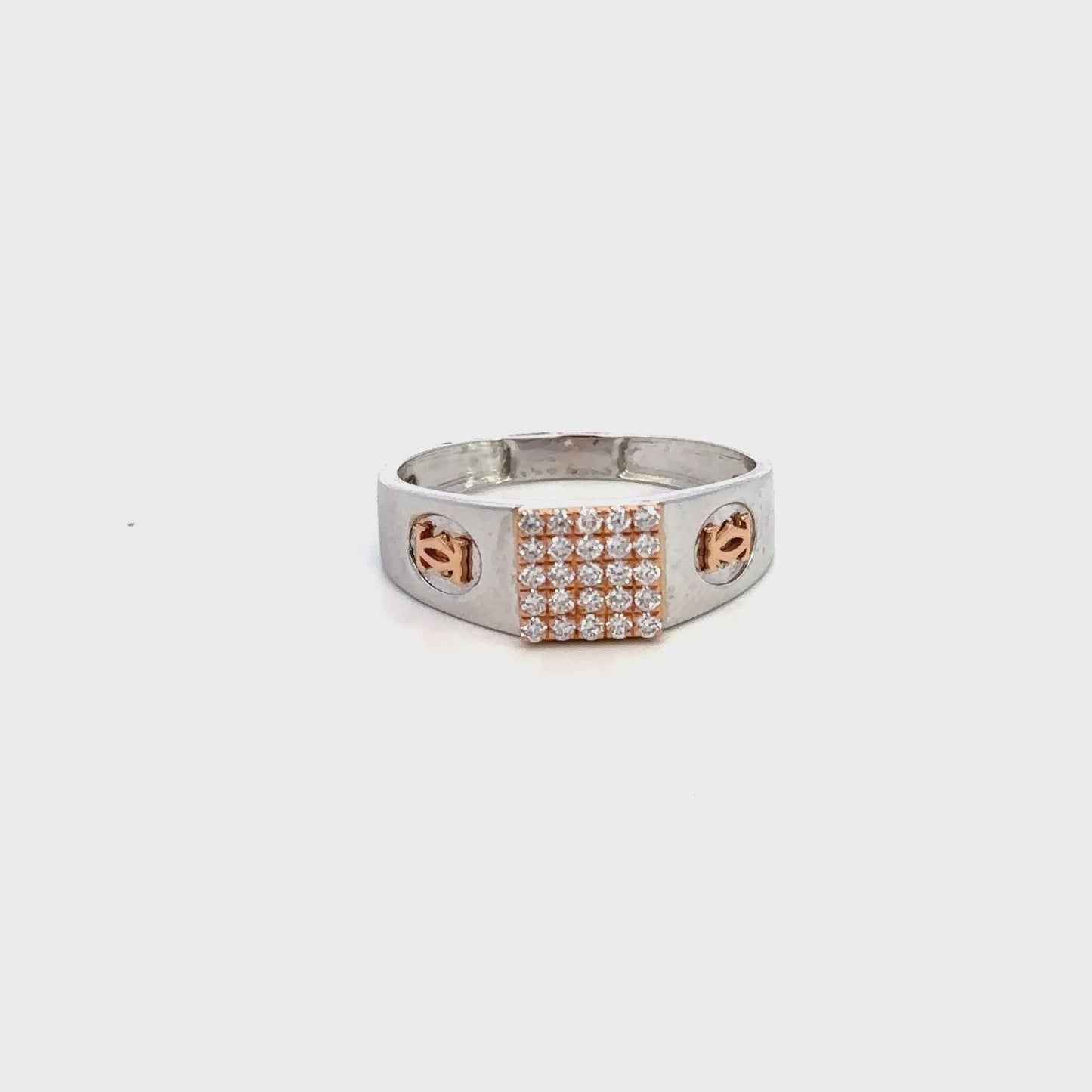 Modern Square Cluster Diamond Gold Ring