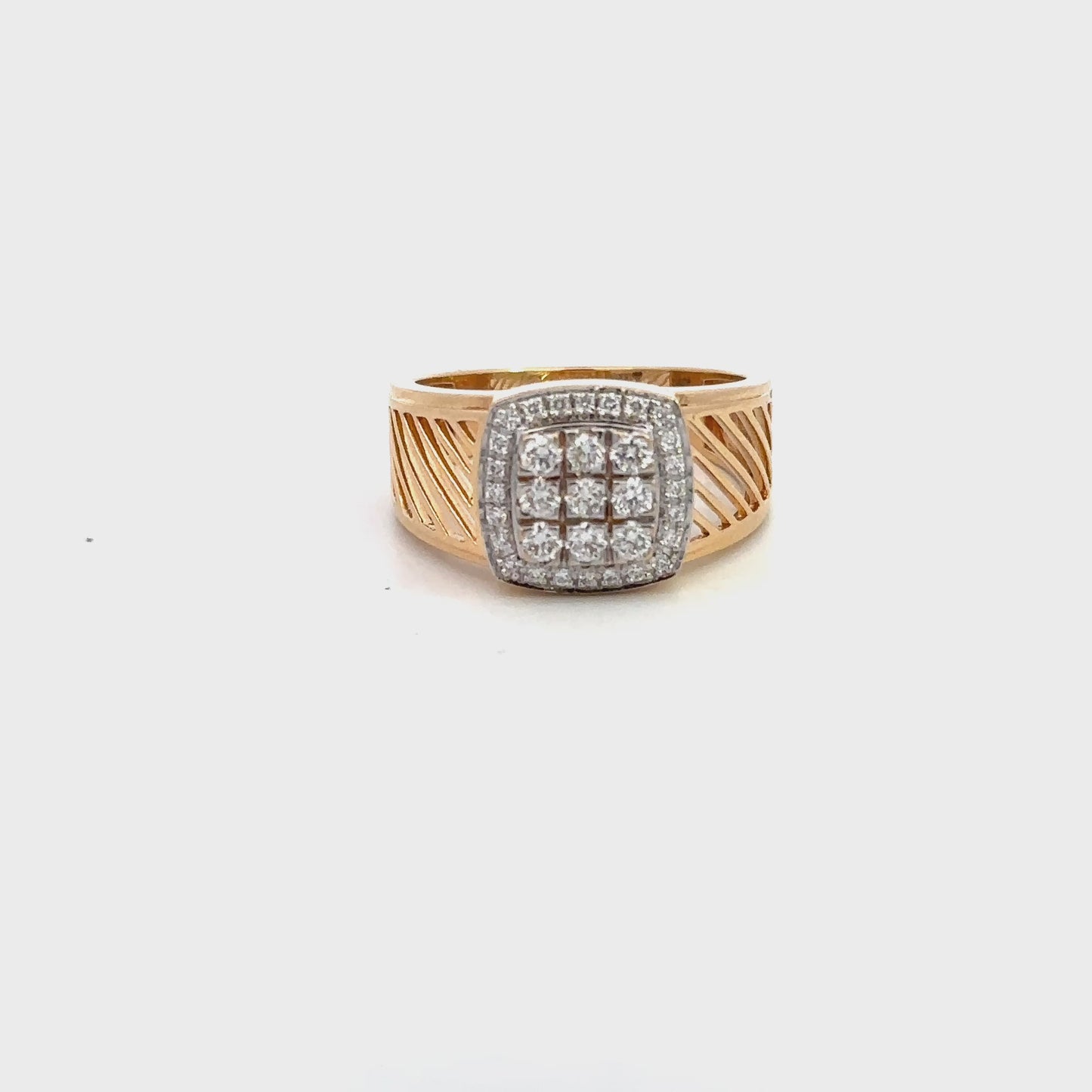 Regal Grid Diamond Gold Ring