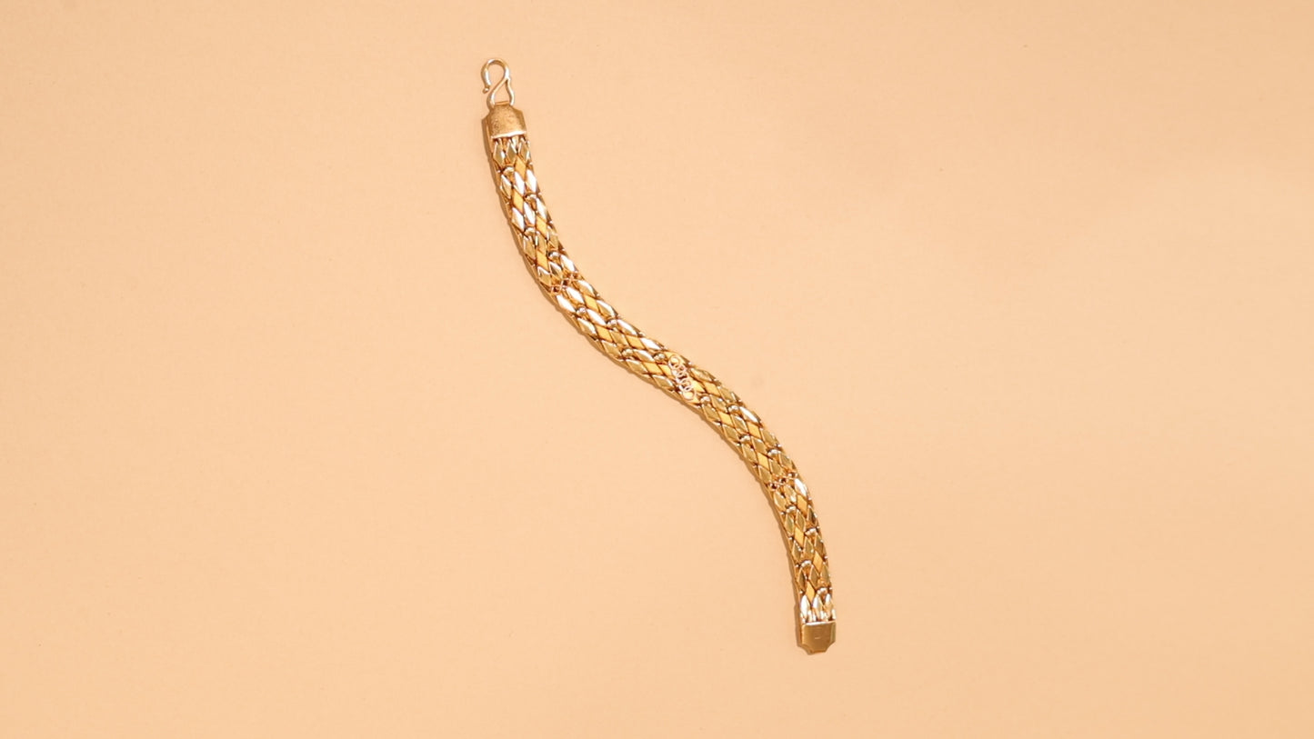 Elegant Gold Lattice Bracelet for Men | Intricate Mesh Design | Premium 22K Gold | Festival & Occasion Wear
