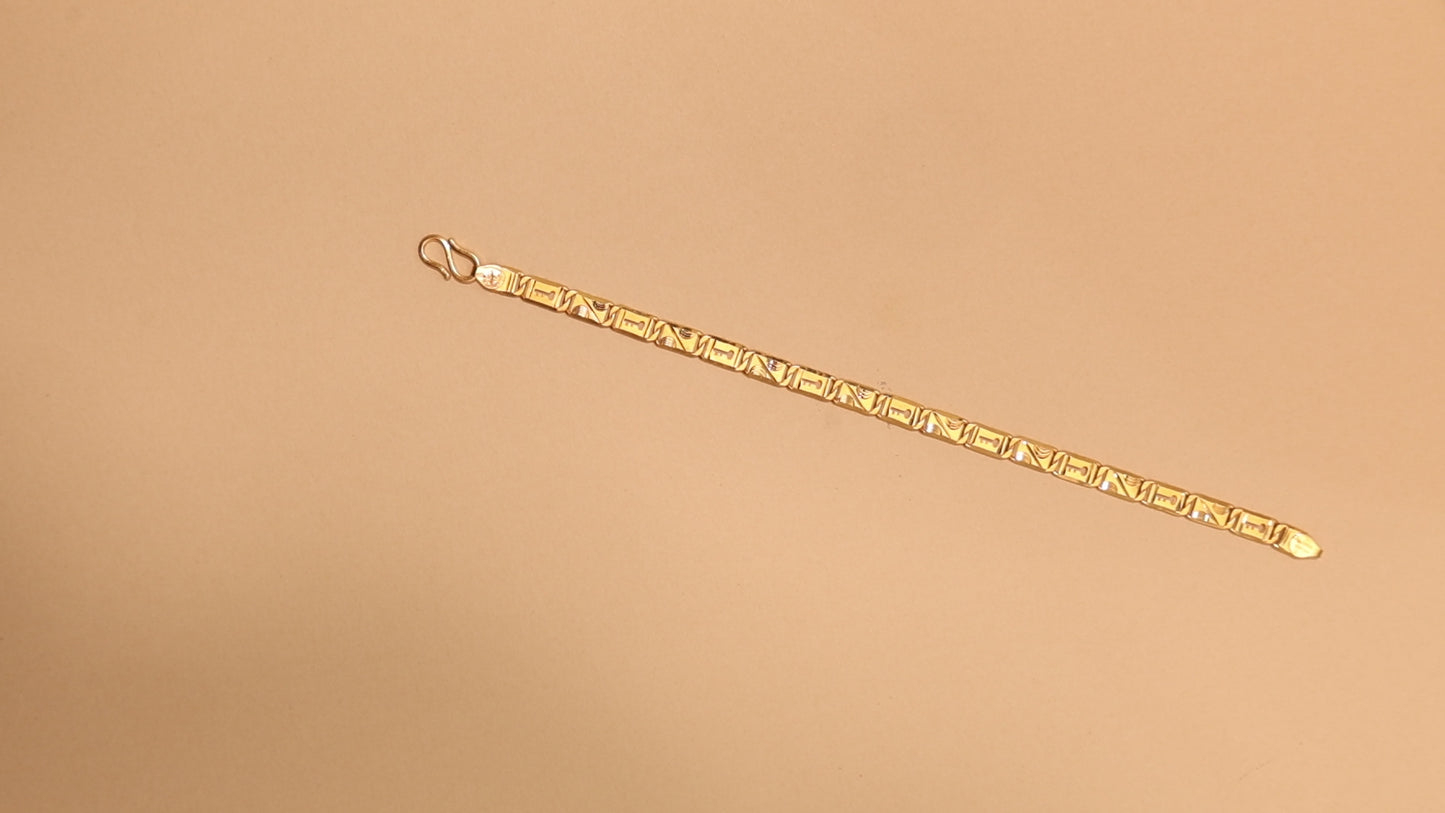 Gold Men's Rectangular Link Bracelet