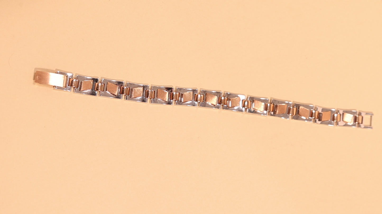 Premium Two-Tone Gold Bracelet| Rose Gold & White Gold Design