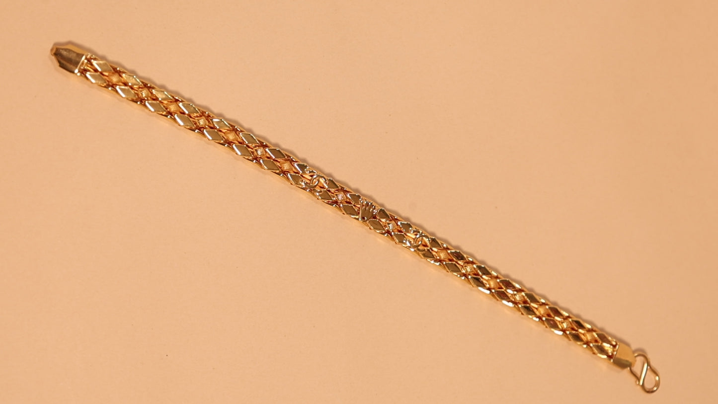 Heavy Gold-Diamond-Cut Braided Bracelet