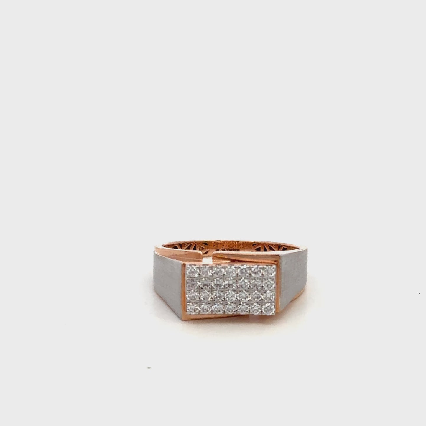 Sleek Pavé Diamond Gold Ring