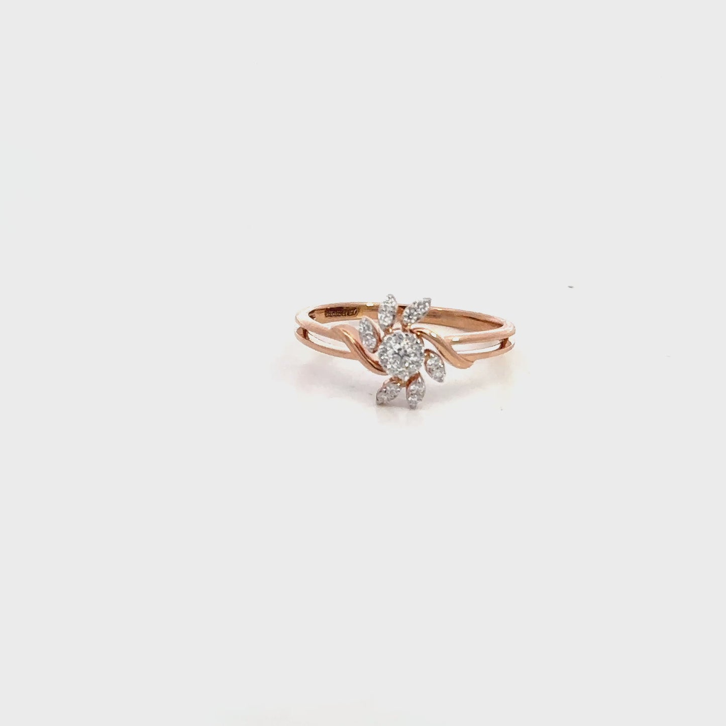Floral Spark Diamond Gold Ring